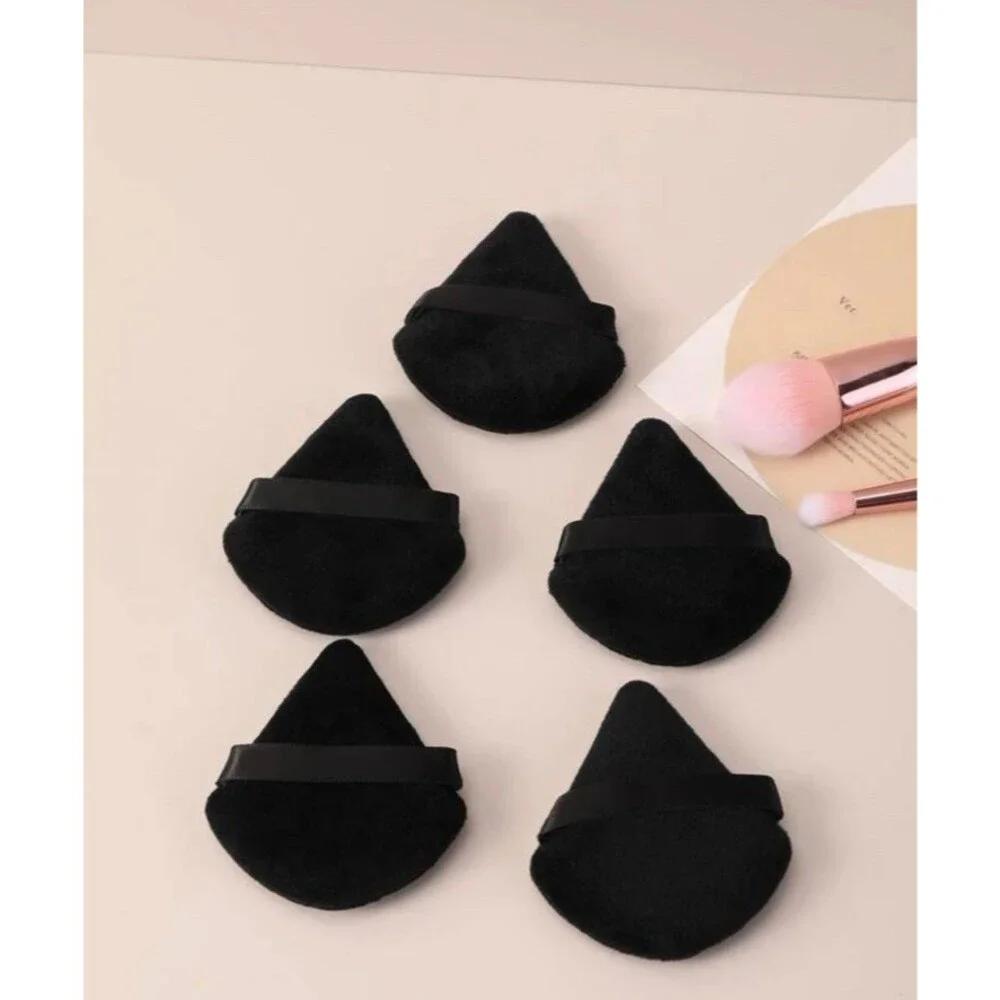 Triangle Makeup Puffs Black 25 PCs Soft Reusable Dry Wet Sponge Powder Cream SB